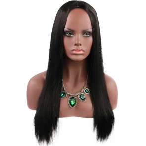Buy Long Black Straight Middle Part Women's Wig Newcastle