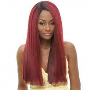 Buy Wine Red Long Straight Wig Middle Parted with Dark Roots Natural Botshabelo