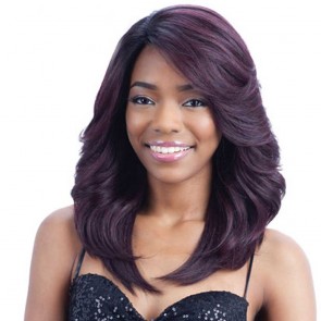 Buy Ombre Black Purple Medium Long Curly Wavy Natural Looking Wigs