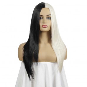 Half Black Half White Wigs Long Straight Anime Cosplay Wigs in Gauteng