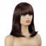 Buy Brown Short Straight Wig With Flat Bangs Layed Bob Straight in Durban 2