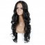 Long Wavy Black Middle Part Looking Natural Hair Wigs 2