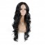 Long Wavy Black Middle Part Looking Natural Hair Wigs 3