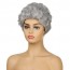 Buy Short Curly Silver Gray Pixie Fluffy Wig for Old Grandma Cosplay Soweto 2