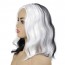 Short Bob Wavy Curly Black and White Wig For Women Cosplays Orange Free State 3