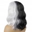 Short Bob Wavy Curly Black and White Wig For Women Cosplays Orange Free State 5