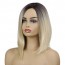 Buy Shoulder Length Long Blonde with Black Roots Wigs for Girls Wig 2