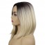 Buy Shoulder Length Long Blonde with Black Roots Wigs for Girls Wig 5