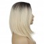 Buy Shoulder Length Long Blonde with Black Roots Wigs for Girls Wig 4