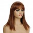 Long Natural Brown Straight Synthetic Layered Wigs with Bangs For Sale 3