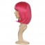 Shoulder Length Straight Rose Red Hair Bob Wigs with Bangs 4