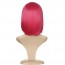 Shoulder Length Straight Rose Red Hair Bob Wigs with Bangs 5