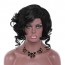 Black Wavy Curly Shoulder Length Wigs Natural Wig with Bangs 2