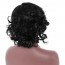 Black Wavy Curly Shoulder Length Wigs Natural Wig with Bangs 4