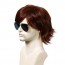 Dark Brown Short Wig Beard Sonny Hippie Halloween Cosplay Wig 4