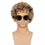 Mens Hair Wig Moustache Short Curly Halloween Wigs 1