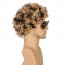 Mens Hair Wig Moustache Short Curly Halloween Wigs 3