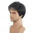 Black mixed Silver White Natural Straight Side Part Short Wig 5