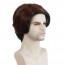 Short Curly Brown with Bangs Curly Hair Replacement Full Wigs 3