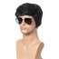 Men Short Brown Natural Wig Handsome Male Synthetic Wigs 5