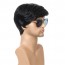 Men Short Brown Natural Wig Handsome Male Synthetic Wigs 4