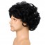 Men's Black Short Wavy Shaggy Style Layered Natural Wigs 4