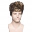 Brown Mixed Black Layered Short Fluffy Curly Natural Looking Wig 2