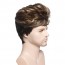Brown Mixed Black Layered Short Fluffy Curly Natural Looking Wig 4